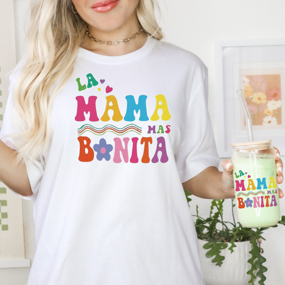 Set Playera más Vaso-la mamá más bonita