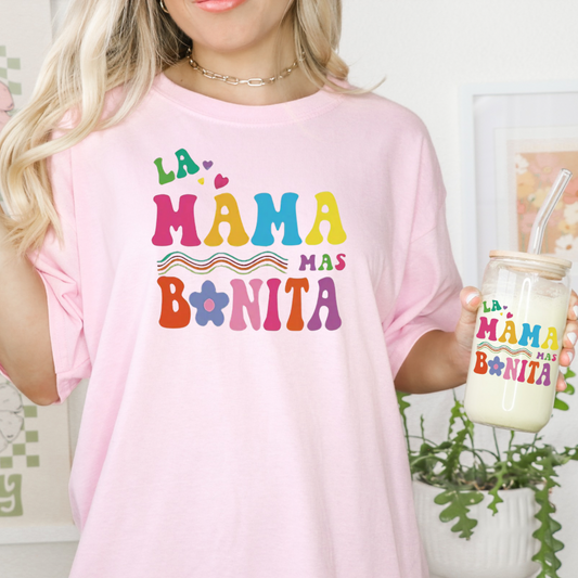 Set Playera más Vaso-la mamá más bonita