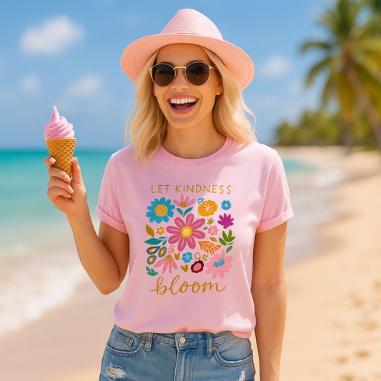 Playera de Verano Let Kindness Bloom – Estilo Coquette