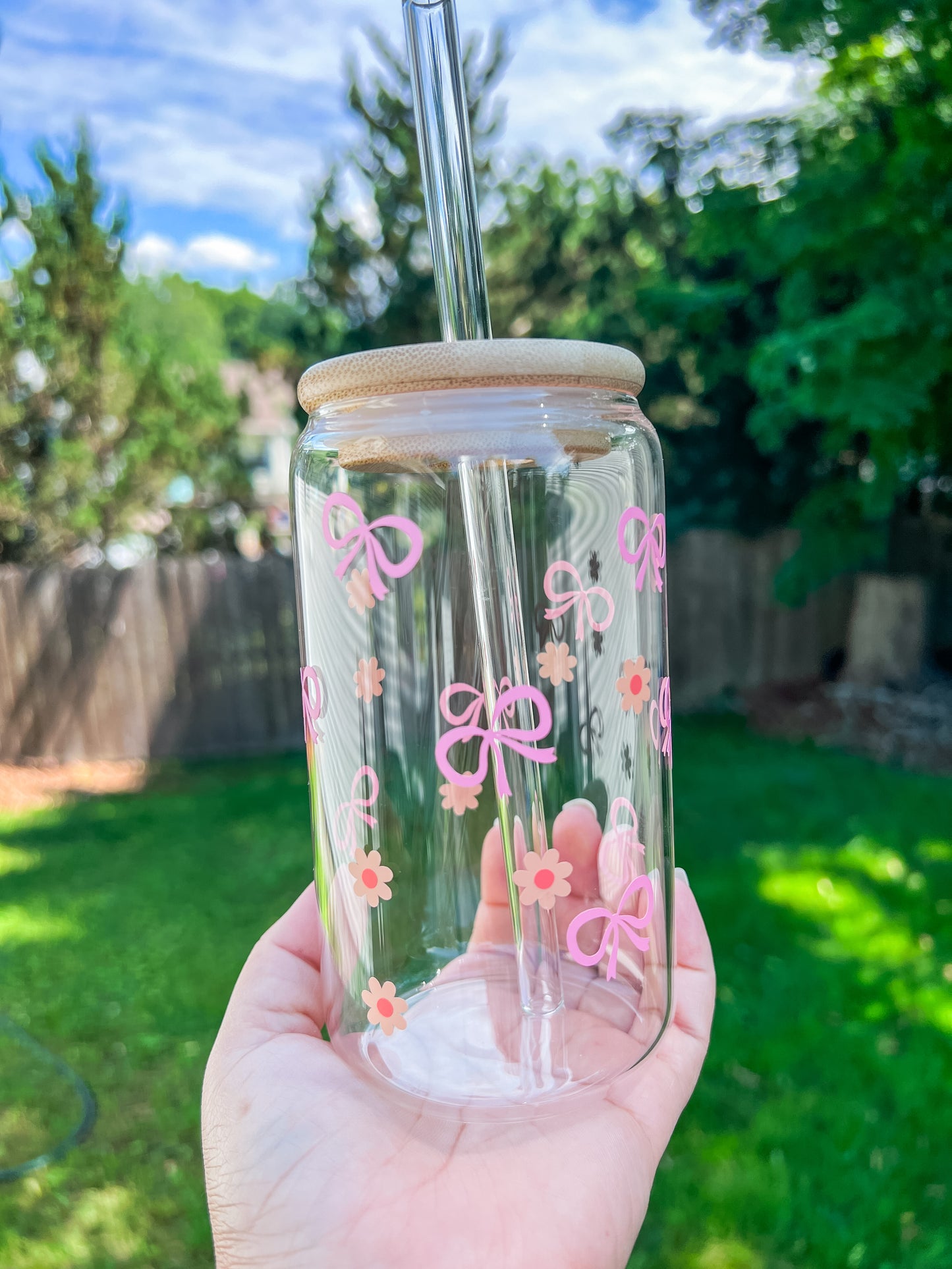 Vaso de vidrio cristalino coquette floral
