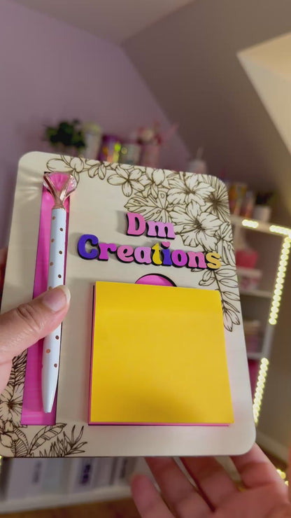 Porta Notas de Madera Personalizado – Ideal para Escritorio, Marcas o Regalo